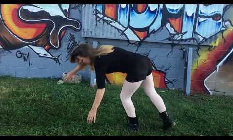 Harley Doing a Cartwheel in Pink Capezio Dance Leggings