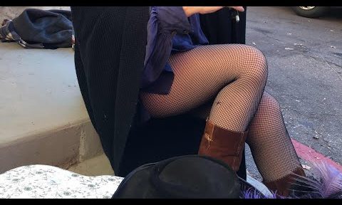 Laurie Playing the Fiddle in Renaissance Outfit & Fishnet Tights/Pantyhose