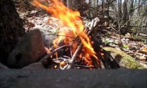 How to make a fire using a magnifying glass, char cloth and birch bark