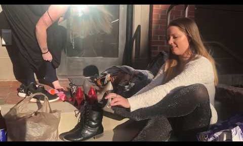 Harley and Morgan Trying on the Tights/Pantyhose Collection