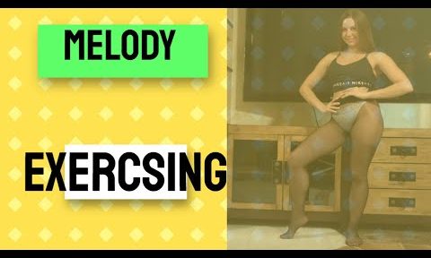 Melody Doing Her Daily Exercises In Pantyhose