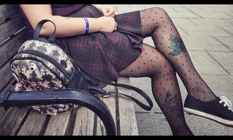 Tattoo Tiffany Rockin the Pretty Polly and Leggs sheer to waist pantyhose 🔥
