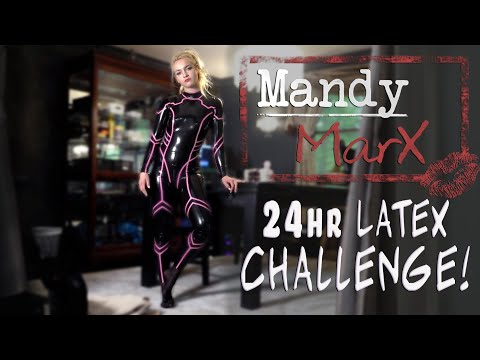 Mandy Marx 24 Hour Tron Latex Challenge! Latex-Under-Clothes.